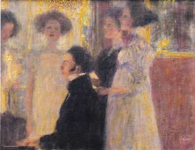 Schubert aan de piano door Gustav Klimt